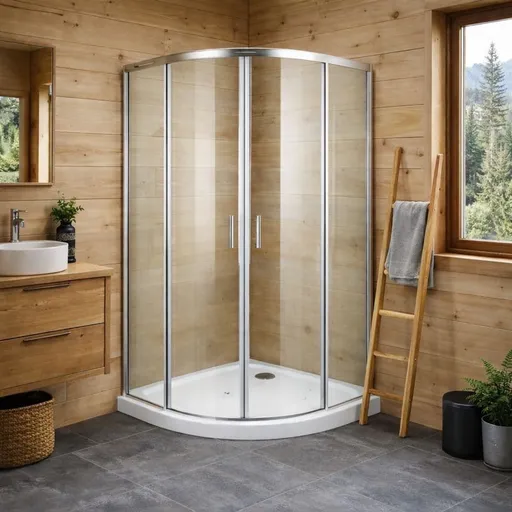 OLSEN SPA - Štvrťkruhový sprchovací kút s vaničkou BILBAO - Farba rámu zásteny - Hliník chróm, Rozmer A - 90 cm, Rozmer B - 90 cm, Smer zatváranie - Univerzálny Ľavé / Pravé, Výplň - Pear - 5 mm OLBBIL90CP