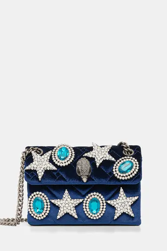 Zamatová kabelka Kurt Geiger London VELVET MINI KENSINGTON