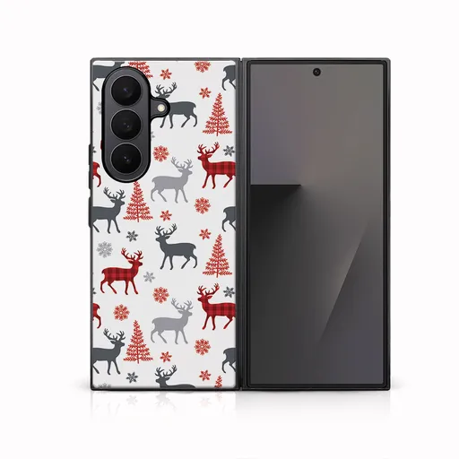 MY ART Kryt s vianočným dizajnom Samsung Galaxy Z Fold7 5G DEER (068)