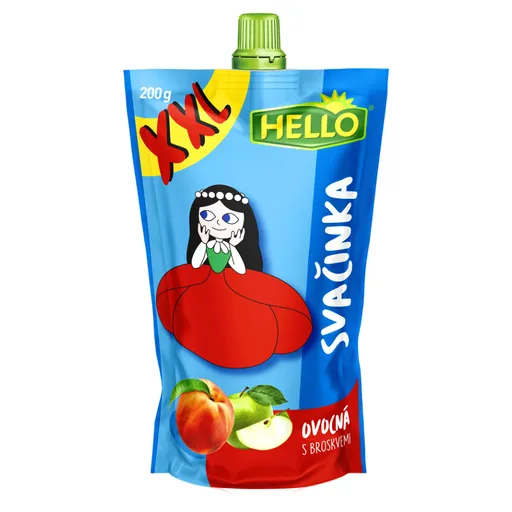 HELLO XXL Kapsička s broskyňami 200 g x 10 kusov
