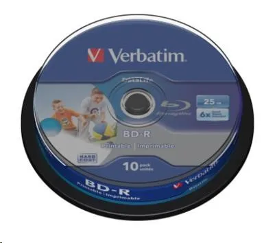 VERBATIM BD-R SL Datalife HTL (10-pack) Blue-Ray/Spindle/6x/25GB Wide Printable