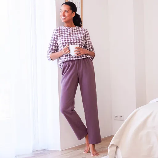 Fleecové pyžamo s motívom kohútej stopy