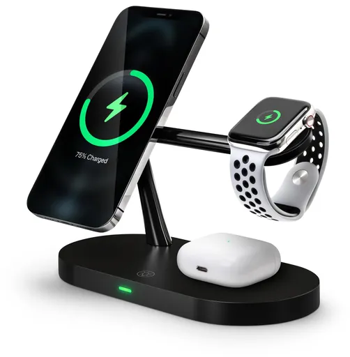 CONNECT IT MultiCharge 5 v 1 MagSafe Wireless Fast Charge bezdrôtová nabíjačka, ČIERNA