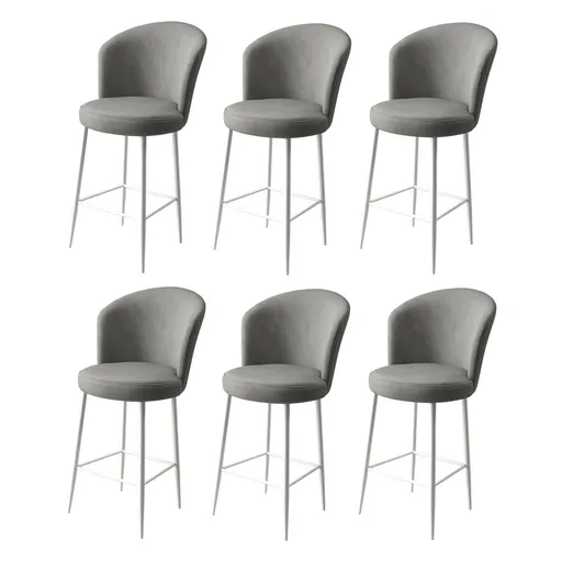 Súprava barových stoličiek Fora Grey and White, 6 ks, 6 ks