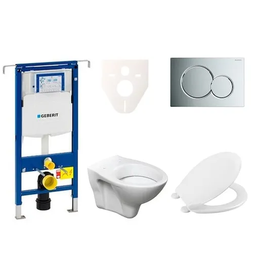 Cenovo zvýhodnený závesný WC set Geberit do ľahkých stien / predstenová montáž + WC S-Line S-line Pro 111.355.00.5NR2