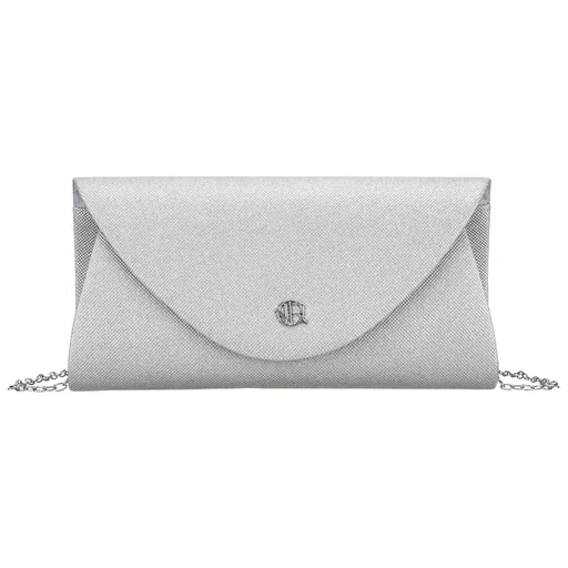 Dámska strieborná trblietavá listová kabelka ROVICKY