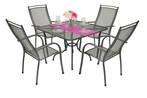 Záhradná kovová zostava PALMA IV. 1+4 Stôl 105 x 105 cm (u505)