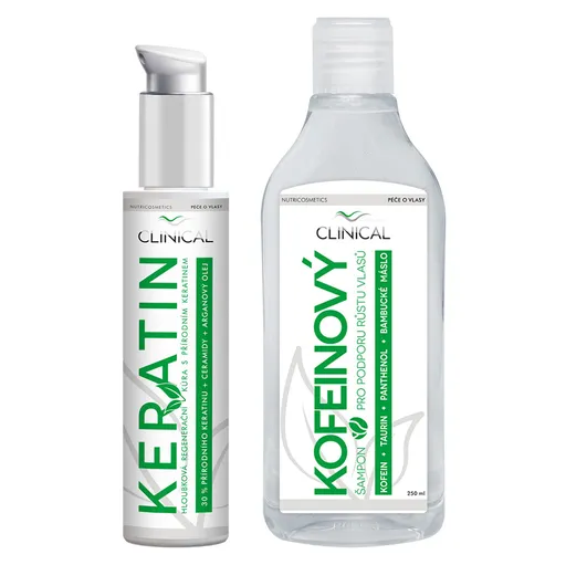 CLINICAL Keratín kúra 100 ml + Kofeínový šampón 250 ml