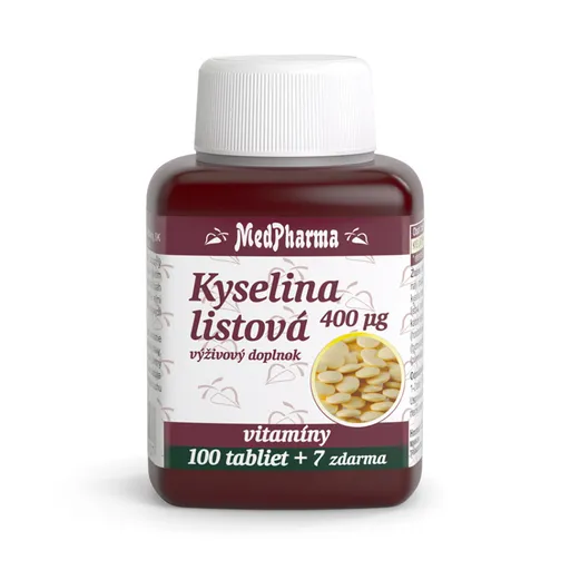 MEDPHARMA Kyselina listová 400 mcg 107 tabliet
