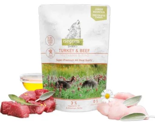 Isegrim Junior Mountain Morka s hovädzím a sladkými zemiakmi 410 g