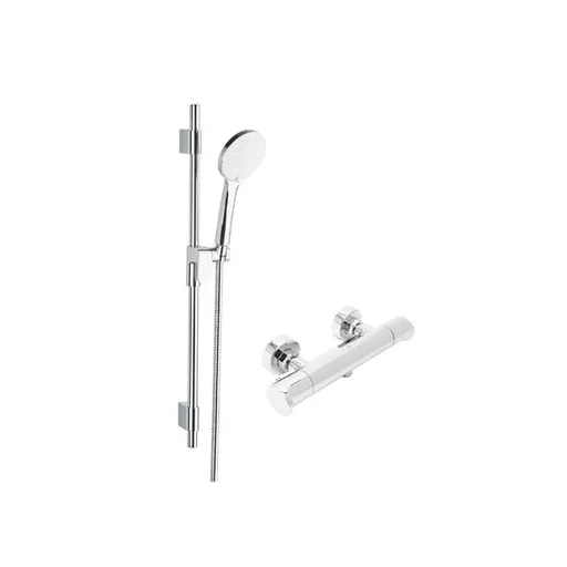 Sprchová batéria SAT Dark so sprchovacím setom 150 mm chróm SATBSDA268CRSET