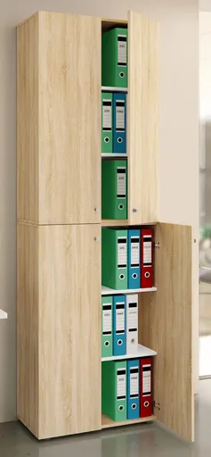 VCM Kancelářská skříň Lona 2XL s otočnými dveřmi, dub sonoma