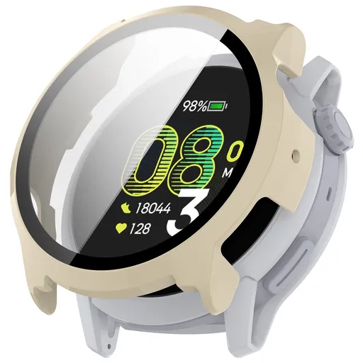 PC FULL COVER Plastový kryt so sklom pre Coros Pace 4 IVORY WHITE