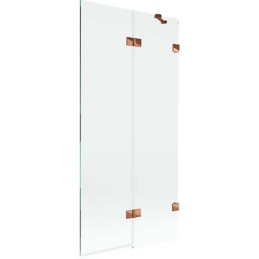 MEXEN/S - Lunar vaňová zástena 2-krídlová pravá 90 x 150, transparent, ružové zlato 897-090-100-60-00-P