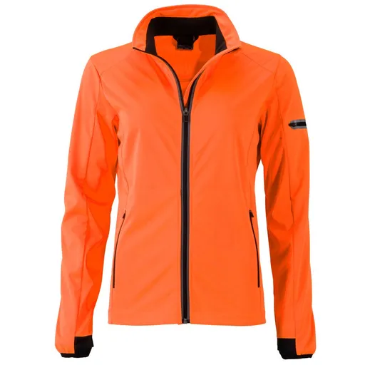 James & Nicholson (Daiber) Dámska športová softshellová bunda JN1125 - Jasnooranžová / čierna | 2XL