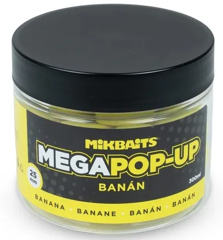 Mikbaits mega plávajúce fluo boilie banán 300 ml 25 mm