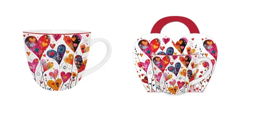 DUO - Hrnček 460ml COLORFUL HEARTS 1, porcelán