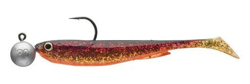 Daiwa gumová nástraha grandwave slim shady sea golden flake rigged - 16 cm