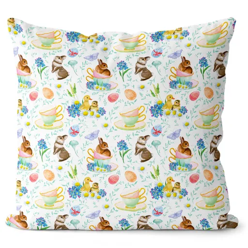 Vankúš Veľkonočné zajačiky (Velikost polštáře: 55 x 55 cm)