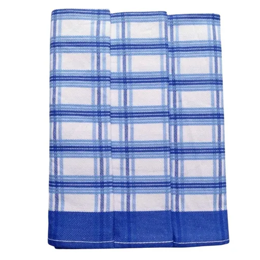 Polášek Károvaná utierka Egypt – 3 ks - č. 18 | Modrá / biela