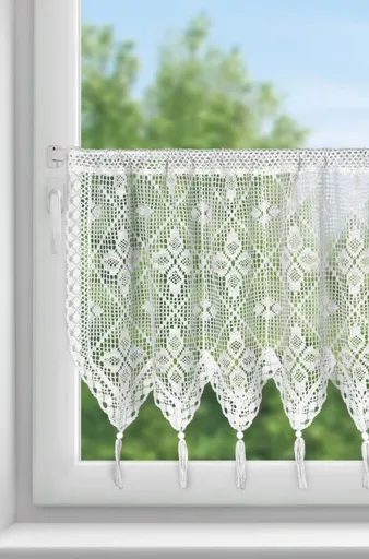 ArtFir Krátka záclona MARTHA P | biela 150 x 60 cm