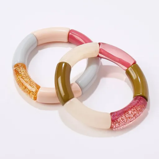 Súprava 2 pružných korálkových náramkov