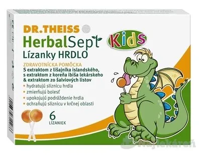 Dr.Theiss HerbalSept Kids lízanky hrdlo 6 ks