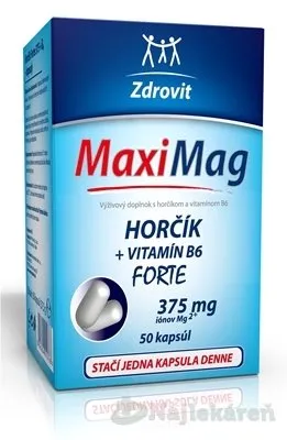Zdrovit MaxiMag Hořčík 375mg + B6 50 tabliet