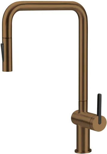 DEANTE - Kuchynská batéria Momi kartáčovaný bronz, s výsuvnou hubicou BKM_C73N