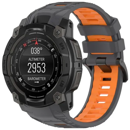 SPORTY Vymeniteľný silikónový remienok Garmin Instinct 3 45mm GRAY ORANGE