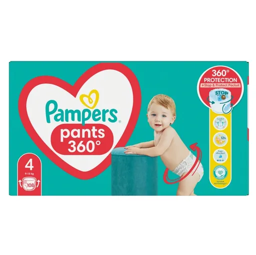 PAMPERS Pants veľ.4 Plienkové nohavičky 9-15 kg 108 ks