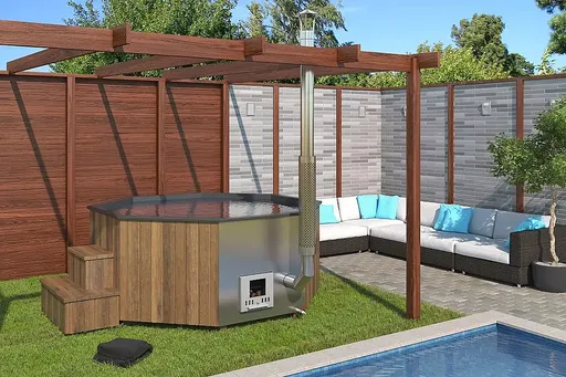 DEOKORK Drevená kaďa Hot tub DELUXE 240 XXL (1300L)