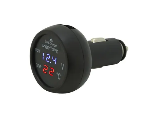 COMPASS zástrčka multi - usb, voltmetr, teploměr 07427