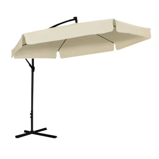 Chomik Záhradný slnečník BANANA s LED osvetlením | béžová 300 cm