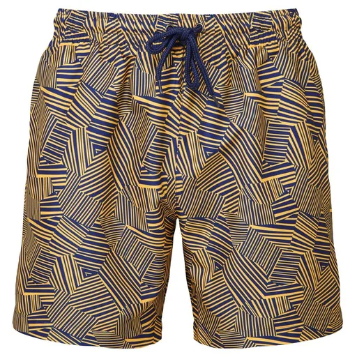 WOMBAT® Pánske plavkové šortky - Tmavomodrá / horčicová | L