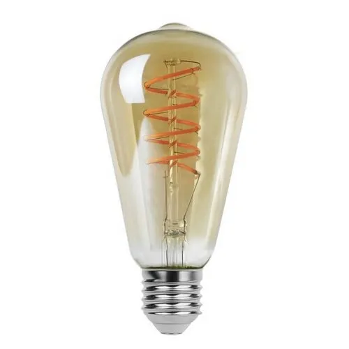 Rabalux Dekoratívna LED filament žiarovka s točeným vl., jantárová, E27, ST64, 4 W, 300lm