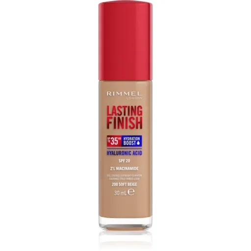 Rimmel Lasting Finish 35H Hydration Boost hydratačný make-up SPF 20 odtieň 200 Soft Beige 30 ml