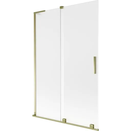 MEXEN/S - Velar L dvojkrídlová posuvná vaňová zástena 120 x 150, dekor, zlatá 896-120-003-31-50