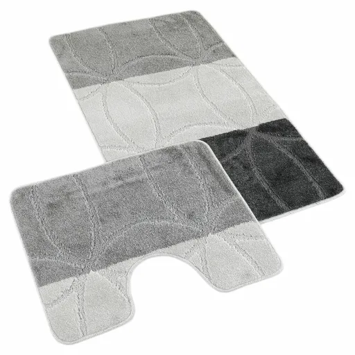 Kvalitex Súprava kúpeľňových predložiek Geometria sivá, 60 x 100 cm, 60 x 50 cm