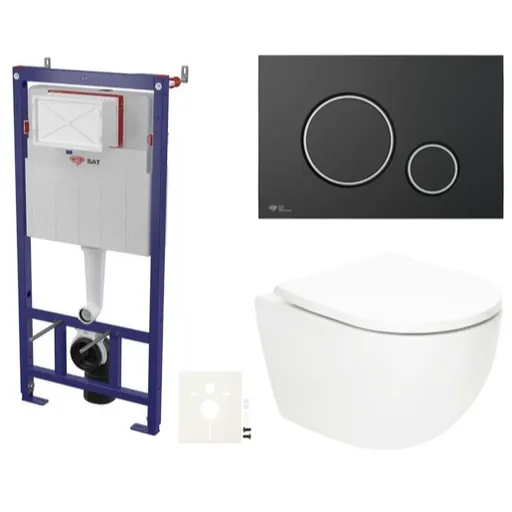 Závesný wc set SAT Fusion do ľahkých stien / predstenové vírové splachovanie SIKOSSTORFU78