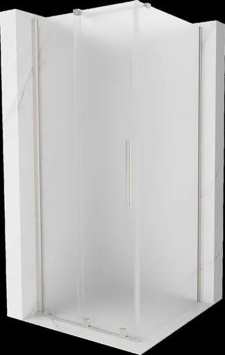 MEXEN/S - Velár sprchovací kút, posuvné dvere 100 x 100, dekor, nikel kartáčovaný 871-100-100-31-97