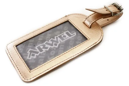 Zlatá kožená visačka na batožinu 619-5405-01