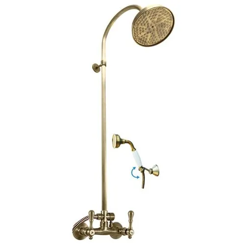 RAV SLEZÁK Morava sprchový systém s kohútikovou batériou stará mosadz mk481.5/3sm MK481.53SM