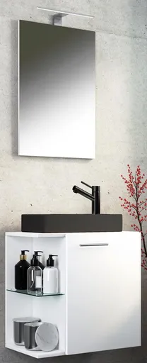 VCM 3dílné umyvadlo pro hosty Hausa BL se zrcadlem, bílé