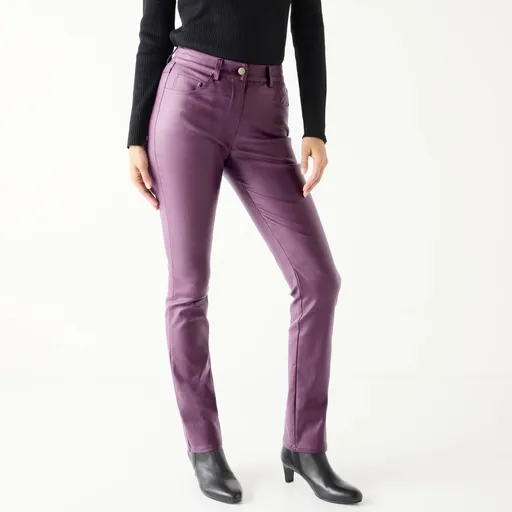 Rovné koženkové nohavice