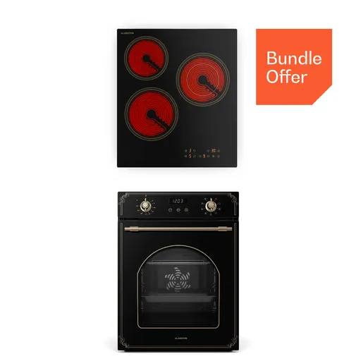 Klarstein Sklokeramická varná doska Victoria + úzka rúra Victoria | Nadčasová | 45 cm