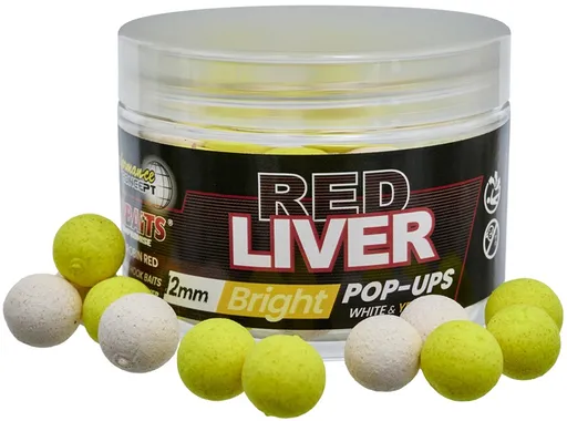 Starbaits plávajúce boilie bright fluo red liver 50 g - 16 mm