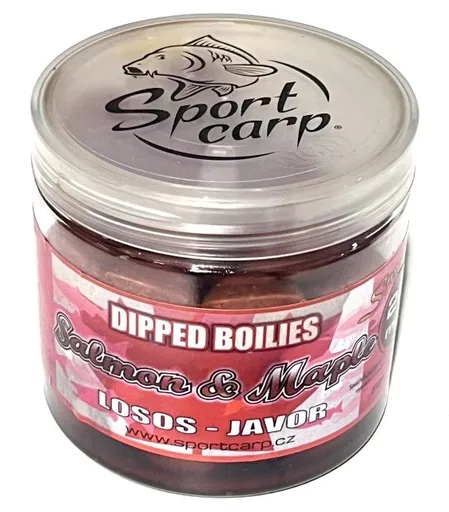 Sportcarp boilies v dipe dipped boilies 200 ml 20 mm - salmon maple