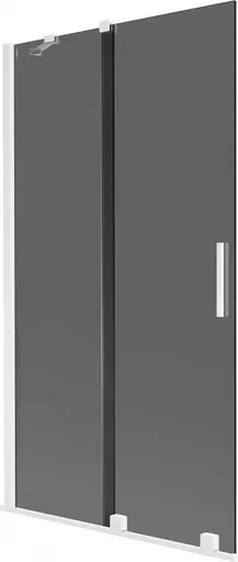 MEXEN/S - Velar dvojkrídlová posuvná vaňová zástena 100 x 150, grafit, biela 896-100-000-41-20
