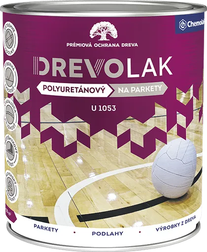 DREVOLAK U 1053 - Polyuretánový lak na parkety a podlahy 0,75 L bezfarebný lesklý